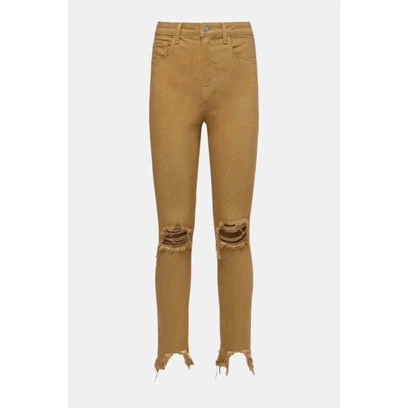 L'AGENCE High Line Skinny Distressed Sahara Jeans Women's High Rise - Picture 5 of 9